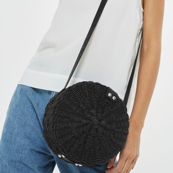 Topshop Handbags - Topshop Barber Straw Crossbody Bag